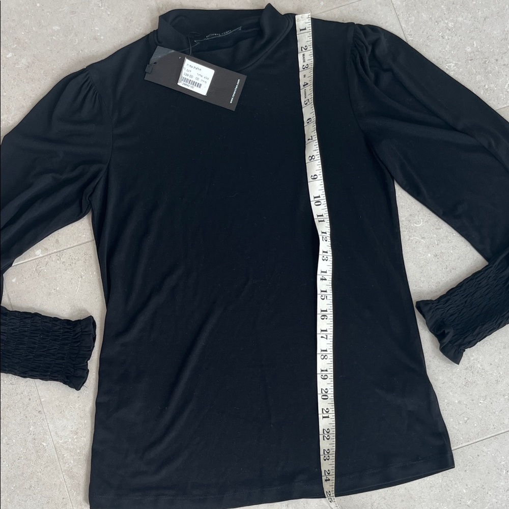 Ronen Chen Elegant Black Long Sleeve Top - Picture 5 of 6